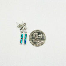Load image into Gallery viewer, Sterling Silver Synthetic Opal Dangling Earrings Push Back
