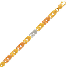 Load image into Gallery viewer, 14K Tri Color Gold Faceted Diamond Cut Bracelet 5 mm 7" Chain Brazalete tricolor
