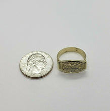 Load image into Gallery viewer, 10K Solid Yellow Gold Last Supper Ring Oval Shape All Sizes 6 to 12
