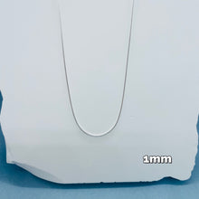 Load image into Gallery viewer, Sterling Silver Snake Chain Necklaces &amp; Bracelets 1mm Thin wide Sizes 16-30 Inch
