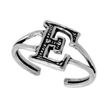 Load image into Gallery viewer, 925 Sterling Silver Initial Letter Alphabet Adjustable Size Baby Toe Ring
