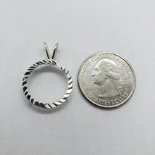 Load image into Gallery viewer, Sterling Silver Dime Bezel 18mm Coin Frame Bezel Pendant Diamond Cut Finish Dime
