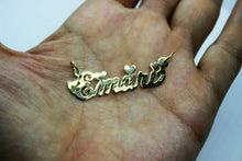 Load image into Gallery viewer, 14K Solid Yellow Gold Handmade Personalized Diamond Cut Name Pendant w/out Rolo
