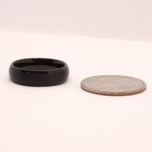 Load image into Gallery viewer, Tungsten Carbide Short Smooth Black Domed Brushed Finish Wedding Band Ring 6mm
