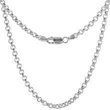 Load image into Gallery viewer, 925 Sterling Silver Thin Light Italian Rolo Chain Necklace 3.5mm 7" to 30"
