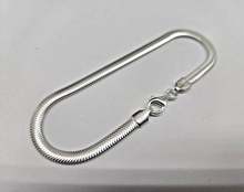 Load image into Gallery viewer, 925 Sterling Silver Flat Snake Chain Bracelet Italy Men and Women 4.5mm 7" to 8"
