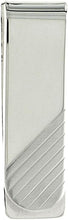 Load image into Gallery viewer, Sterling Silver Money Clip Diagonal Stripes for Men Made in Italy 5/8 X 2 inch
