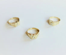 Load image into Gallery viewer, 10K Yellow Gold Alphabet Letter Initial Ring Diamond Cut High Quality Size 4 ~ 8
