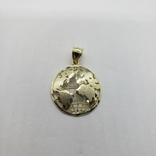 Load image into Gallery viewer, Authentic 10K Yellow White Real Gold Diamond Cut Globe Pendant Men Women 3 Sizes
