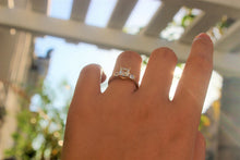 Load image into Gallery viewer, Authentic 14K Yellow Gold Ring CZ Square Design Size 5.5 to 8.5 Gift Ready
