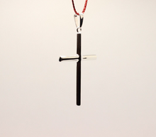 Load image into Gallery viewer, 925 Sterling Silver Simple Skinny Cylindrical Stick Cross Pendant
