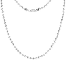 Load image into Gallery viewer, 925 Sterling Silver Plain Pallini Bead Ball Chain Bracelet Necklace 4mm
