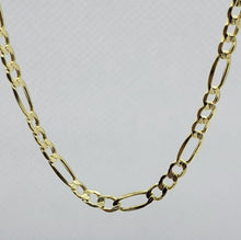 Load image into Gallery viewer, Authentic 10K Yellow Gold Hollow Figaro Chain Necklace 2.6mm Size 16" to 26"
