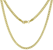 Load image into Gallery viewer, 14K Hollow Yellow Gold Miami Cuban Link Chain Bracelet Necklace 3mm Size 7"~28"
