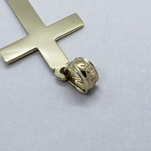 Load image into Gallery viewer, 10K Yellow Gold High Polish Simple Flat Cross Charm Pendant Crucifix 3 Sizes
