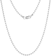 Load image into Gallery viewer, 925 Sterling Silver Plain Pallini Bead Ball Chain Bracelet Necklace 2mm
