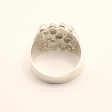 Load image into Gallery viewer, 925 Sterling Silver Detailed Square Nugget Ring 5/8 Inch Wide, Sizes 8-13
