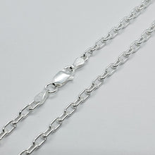 Load image into Gallery viewer, Sterling Silver Boston Link Chain Italy Necklaces Bracelets 3mm Size 7" ~ 30"
