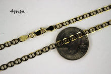 Load image into Gallery viewer, 10K Solid Yellow Gold Mariner Link Chain Necklace (4mm / 16" ~ 30")
