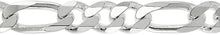 Load image into Gallery viewer, 925 Sterling Silver Heavy Thick Figaro Chain Beveled Edge Bracelet Necklace 11mm
