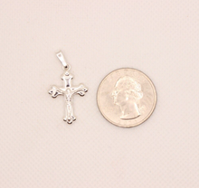 Load image into Gallery viewer, 925 Sterling Silver Dainty Budded Crucifix Cross Pendant
