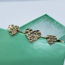 Load image into Gallery viewer, 10K Yellow Solid Gold Flat Heart Nugget Ring Small Medium Large Ring Size 3-11
