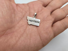 Load image into Gallery viewer, 925 Sterling Silver Flat Map of State of Montana Pendant 7/8 Inch Tall (22mm)
