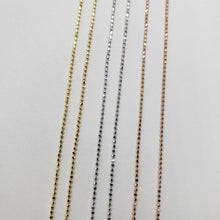 Load image into Gallery viewer, Authentic 14k Solid Gold Stamped Bead Chain Necklace 3 Color 1mm / 16" 18" 20"
