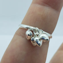 Load image into Gallery viewer, 925 Sterling Silver Dangling Heart Charms Toe Ring for Foot Beach Sizes 3-10.5

