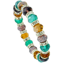 Load image into Gallery viewer, 7 Inch Elastic Nylon Strand Bracelet Glass Crystals (Emerald, Citrine, Amethyst)
