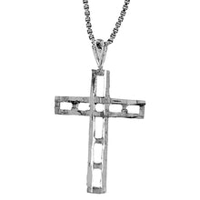Load image into Gallery viewer, 925 Sterling Silver Plain Rectangular Hole Cross Pendant 1 Inch Tall (25mm)

