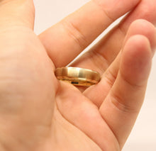 Load image into Gallery viewer, Tungsten Carbide Yellow Domed Brushed Finish Beveled Edge Wedding Band Ring 6mm
