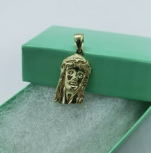 Load image into Gallery viewer, Authentic 10K Yellow Gold Diamond Cut Jesus Face Pendant 5 Sizes Left Right
