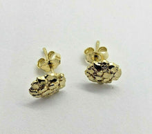 Load image into Gallery viewer, 10K Gold Authentic Nugget Round Diamond Cut Stud Earrings for Men Women 4 Sizes
