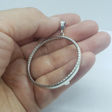 Load image into Gallery viewer, Sterling Silver Quarter Dollar Bezel 24mm 25 Cent Coins Prong Back Illusion Edge
