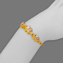 Load image into Gallery viewer, 14K Tricolor Gold Fancy Elephant High Polished Bracelet 3mm Wide, 12.5 Center
