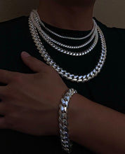 Load image into Gallery viewer, 925 Sterling Sliver Miami Cuban Chain Necklace Bracelet 2mm~8.3mm Size 7"~30"
