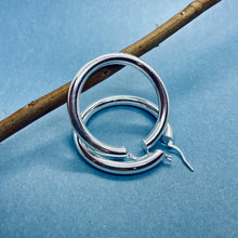 Load image into Gallery viewer, 925 Sterling Silver Tube Hoop Earrings Thickness 2mm 3mm 4mm 5mm
