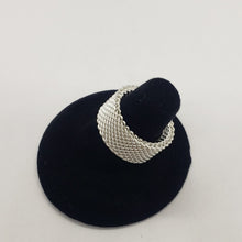 Load image into Gallery viewer, 925 Stamp Sterling Silver Heavey Mesh Ring Band 10mm Width 10 grams Size 5.5-13
