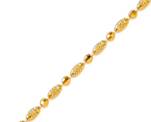 Load image into Gallery viewer, 14K Yellow Gold Diamond Cut Bead Chain 7 inch Bracelet Lobster Lock
