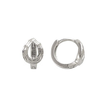Load image into Gallery viewer, 14K Real Yellow White Gold Huggie Hoop Earrings Diamond Cut Round 11mm Men Women

