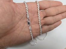 Load image into Gallery viewer, 925 Sterling Silver Solid Rope Chain Bracelet Necklace Diamond Cut 3mm 7" ~ 30"
