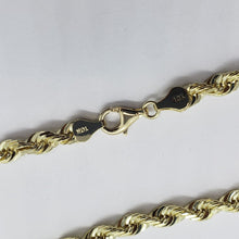 Load image into Gallery viewer, Authentic 10K YELLOW GOLD Hollow Twist Rope Link Chain Necklace 5.5mm 22"

