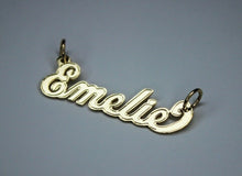 Load image into Gallery viewer, 14K Solid Yellow Gold Personalized Custom Name Pendant Charm Outlined
