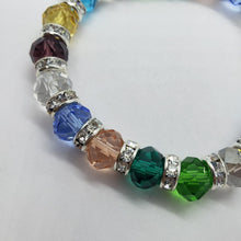 Load image into Gallery viewer, 7 Inch Elastic Nylon Strand Bracelet Glass Crystals (Emerald, Citrine, Amethyst)
