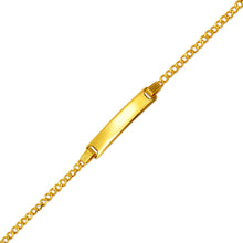 Load image into Gallery viewer, 14K Yellow Gold Baby ID Bracelet Curb X-Light 5mm ID 2.5mm Chain 6" Engraving
