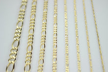 Load image into Gallery viewer, 10K Solid Yellow Gold Figaro Chain Necklace Bracelet 2.5mm ~ 9mm / 16" ~ 30"
