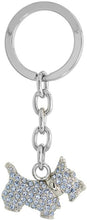 Load image into Gallery viewer, Scottish Terrier Dog Puppy Key Chain Crystal Key Ring 3 inches Long 33mm Round
