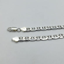 Load image into Gallery viewer, Sterling Silver D/C Flat Mariner Link Chain Necklace Bracelet 6.4 mm 7-30 inch
