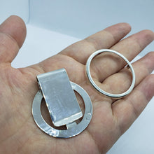 Load image into Gallery viewer, Sterling Silver Dollar Money Clip Morgan Dollar Peace and Mexican Olympic Coins
